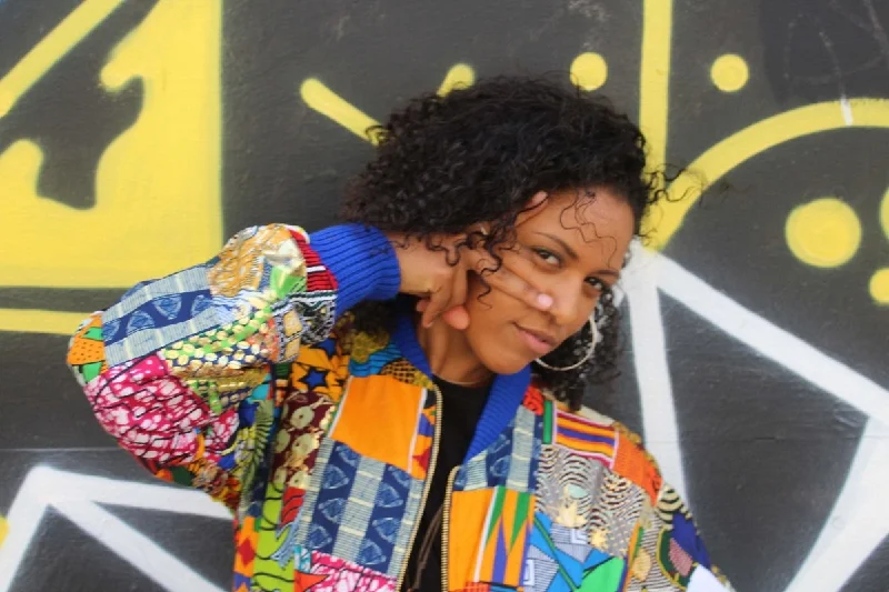 African Bomber Jacket in Patchwork- Festival Clothing