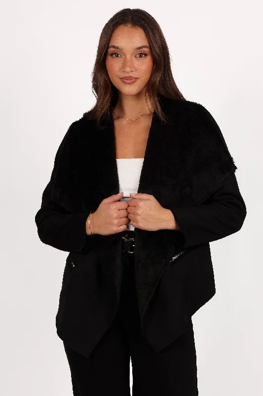 Lopez Faux Sherling Jacket - Black