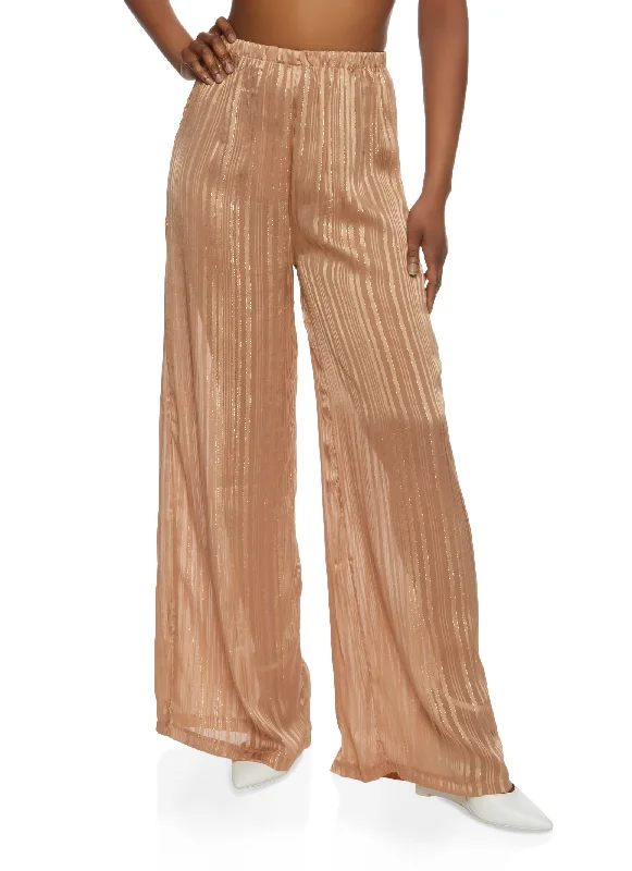 Lurex Shadow Stripe Palazzo Pants