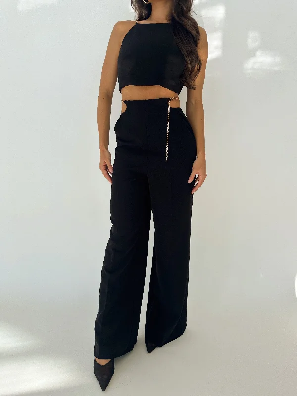 Black Gold Chain Pants