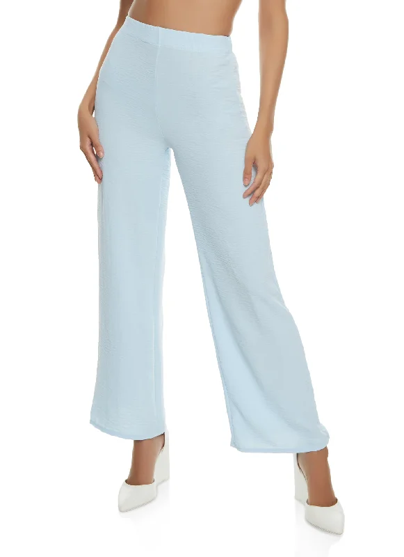 Crepe Knit High Waisted Wide Leg Pants