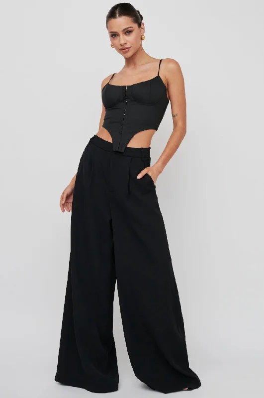 Dante Wide-Leg Pants Black