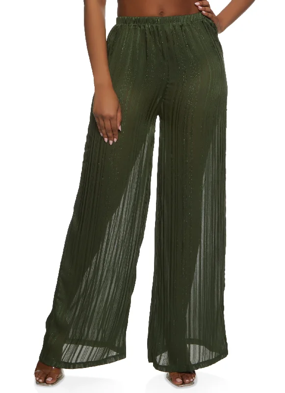 Lurex Shadow Stripe Palazzo Pants