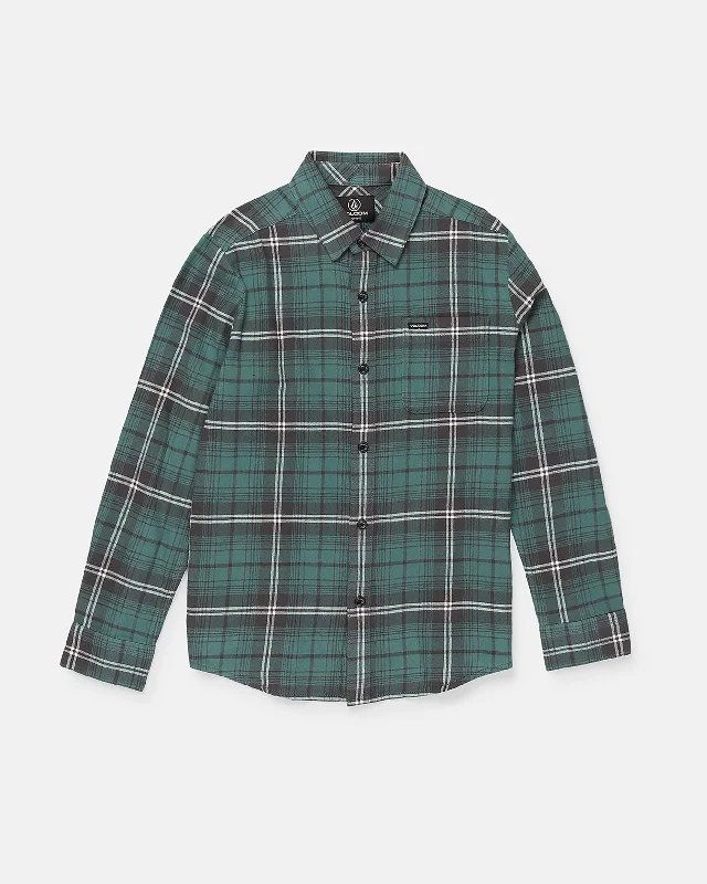 Big Boys Caden Plaid Long Sleeve Shirt - Green