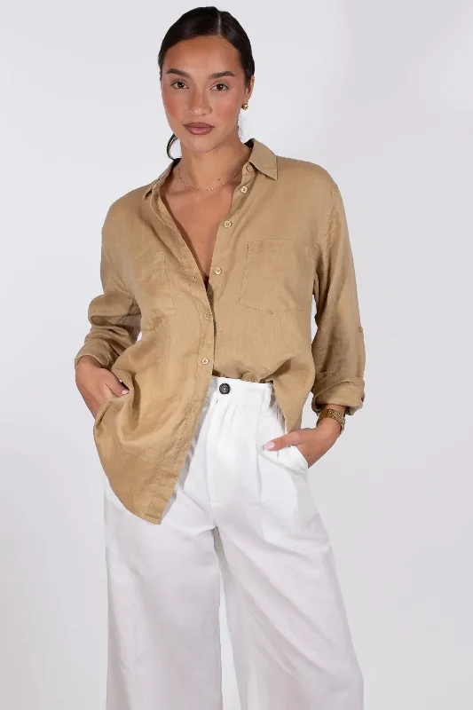 Croissant Boyfriend Linen Shirt