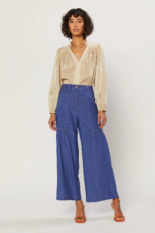 Shirred Wide Leg Pants