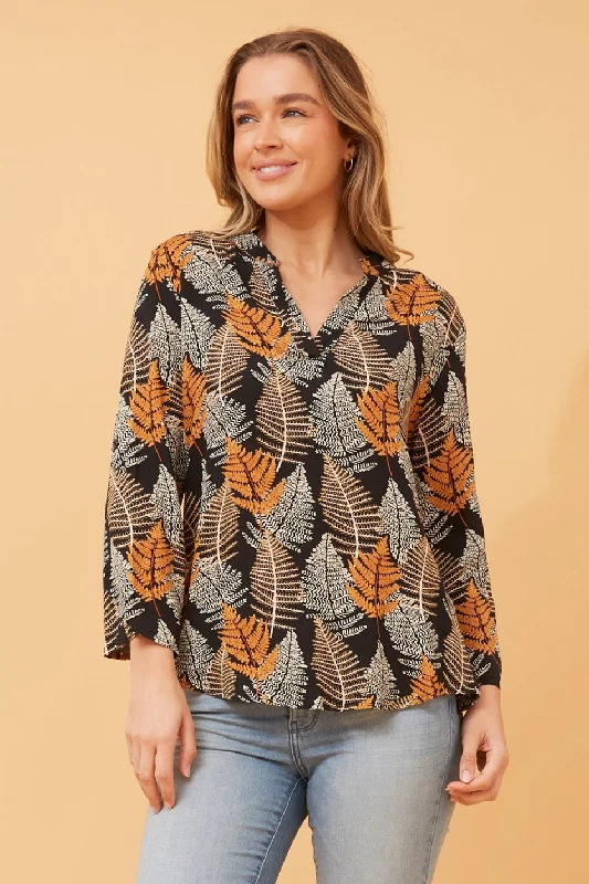 SPICY LEAF PRINT BLOUSE