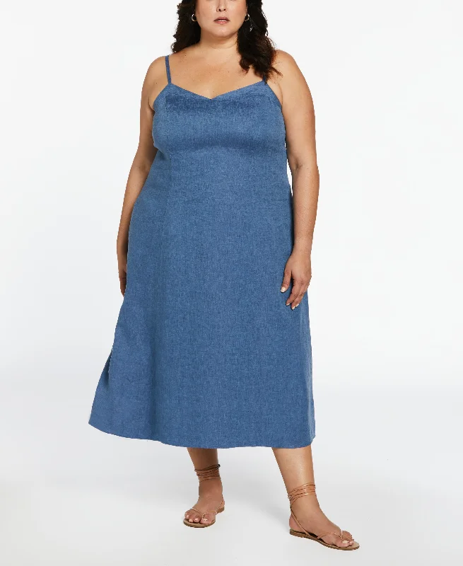 Plus Size A-Line Linen Dress