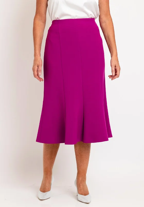 Avalon Panel Flared Midi Skirt, Magenta