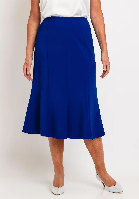 Avalon Panel Flared Midi Skirt, Royal Blue