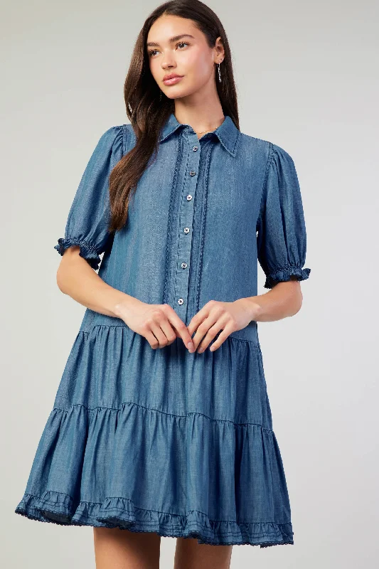 Scallop Edged Shirt Dress