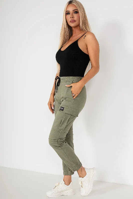 Ella Khaki Cargo Trousers