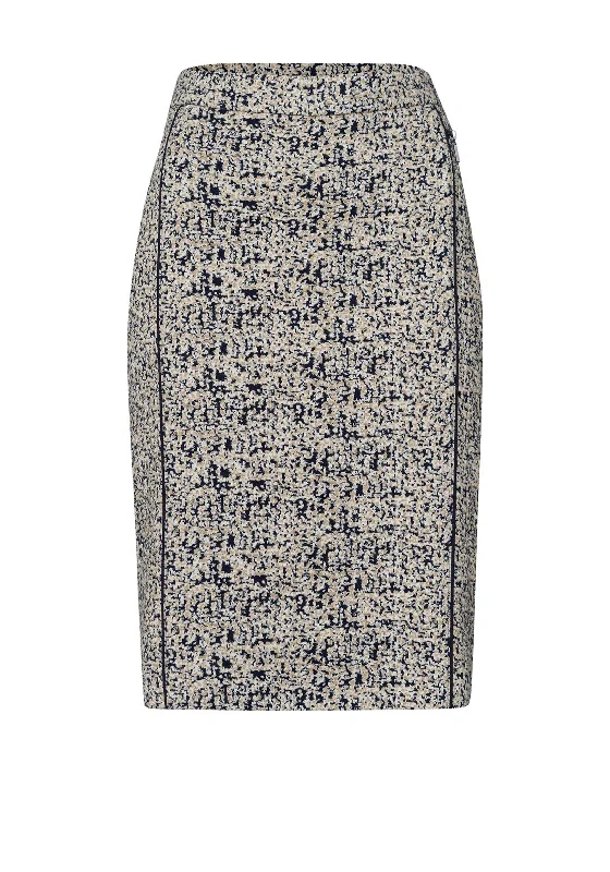 Frank Walder Boucle Midi Pencil Skirt, Navy