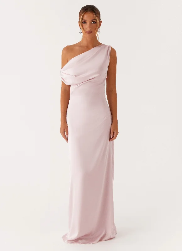 Heart Of Glass Satin Maxi Dress - Pink