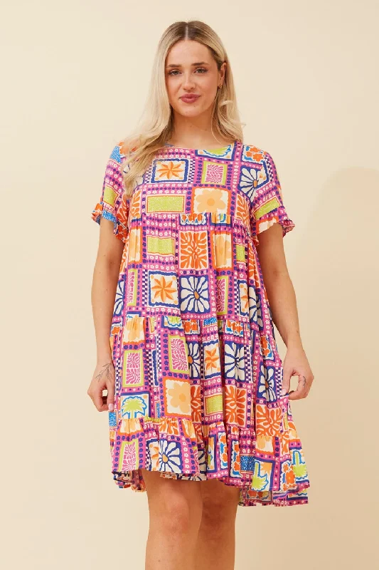 KELLY PATCHWORK SHORT DRESS