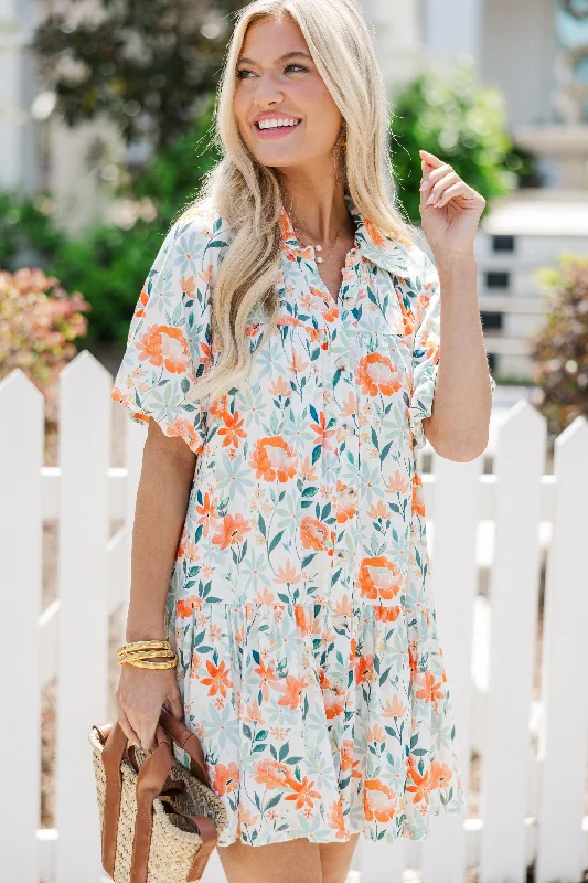 Make It Happen Orange Floral Dress