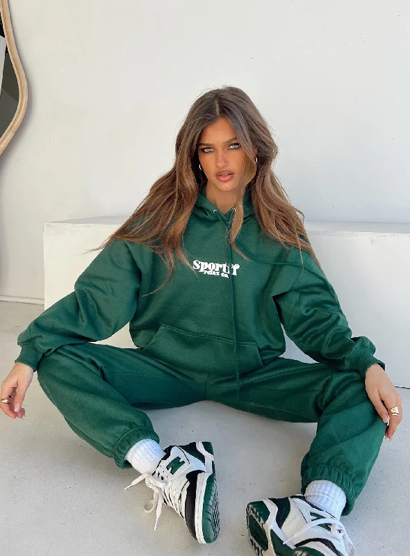 Sportif Hoodie Sweatshirt Forest Green