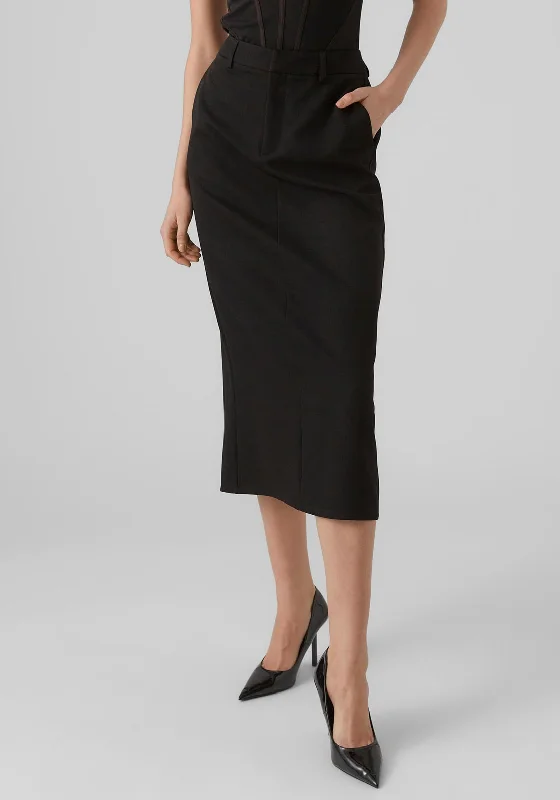 Vero Moda Agatha Pencil Midi Skirt, Black