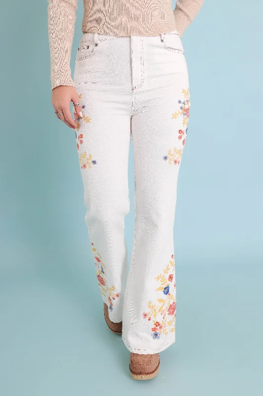 Wildflower Embroidered Denim