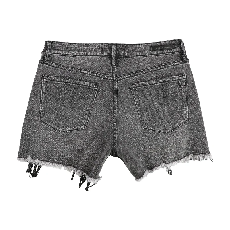 Articles of Society Womens Distressed Casual Denim Shorts, Grey, 26