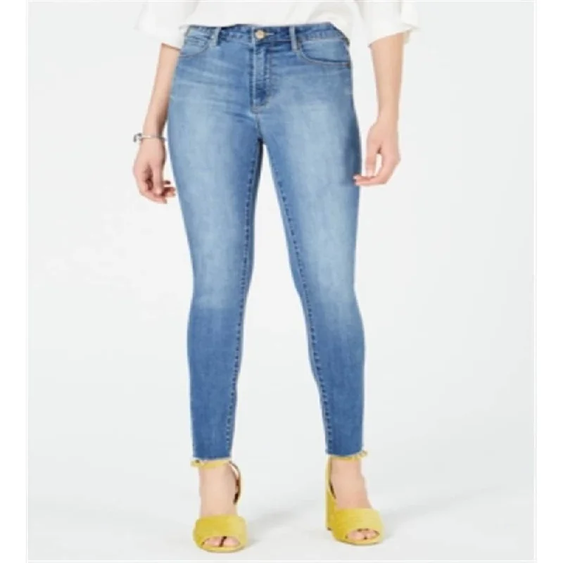 Articles of Society Women's Heather Frayed Hem Skinny Jeans Blue