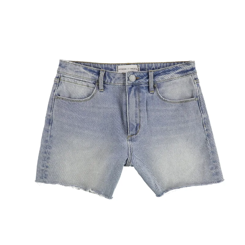 Articles of Society Womens High Rise Casual Denim Shorts, Blue, 26