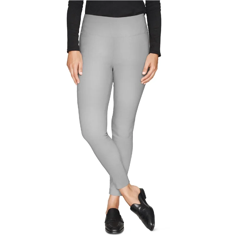 b New York Womens Zip Cuff Casual Leggings, Grey, Large