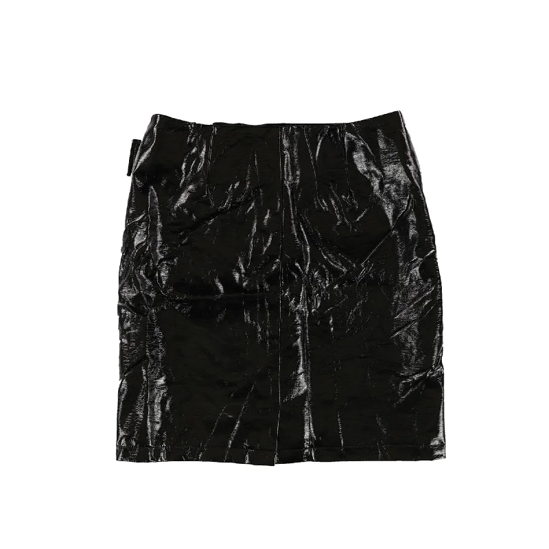 Bar Iii Womens Patent Leather Mini Skirt