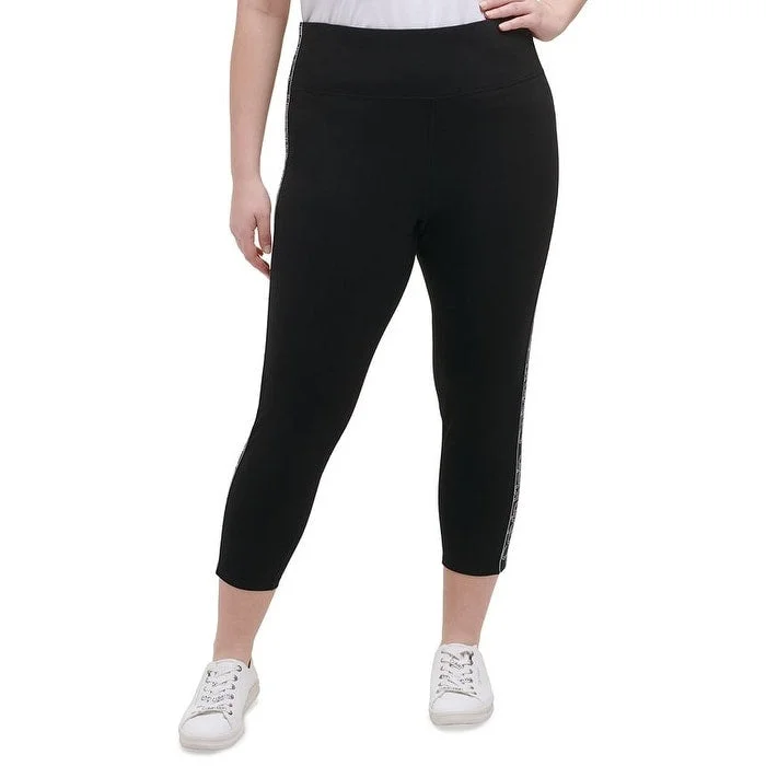 Calvin Klein Women's Performance Stretch Logo Graphic Wear To Work Skinny Leggings Black Size 2X