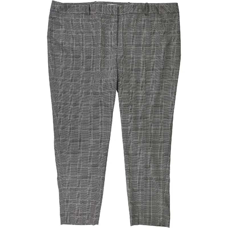 Calvin Klein Womens Plaid Dress Pants, Grey, 14W