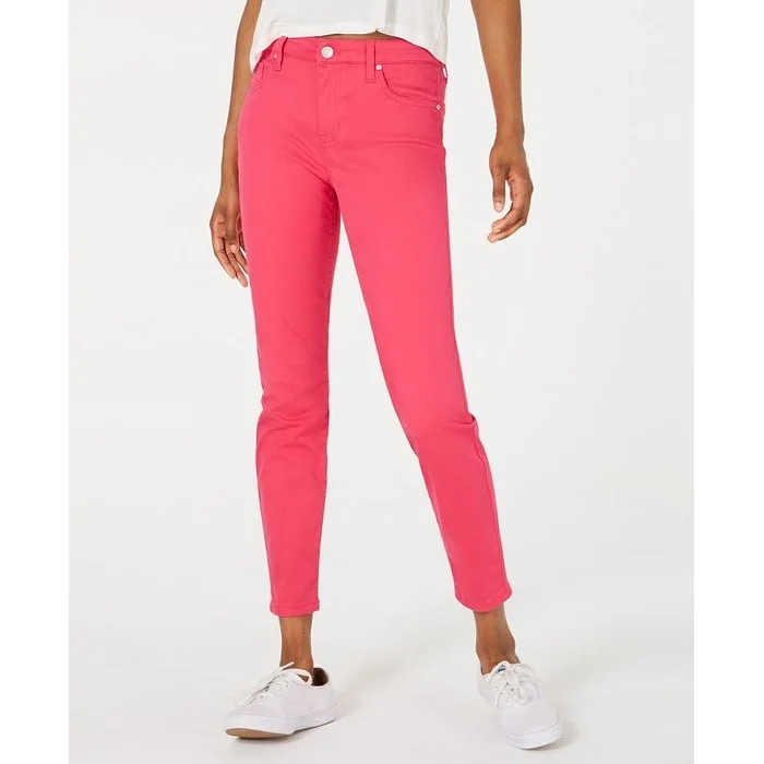 Celebrity Pink Women's Pocketed Zippered Skinny Jeans Pink Size 13