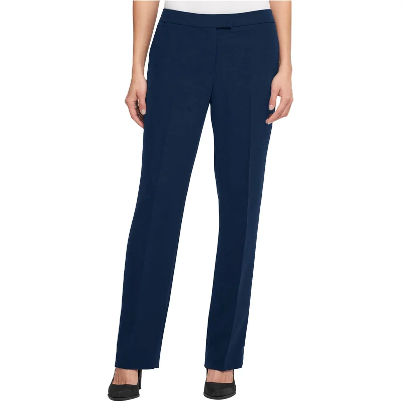 DKNY Womens Solid Casual Trouser Pants, Blue, 4