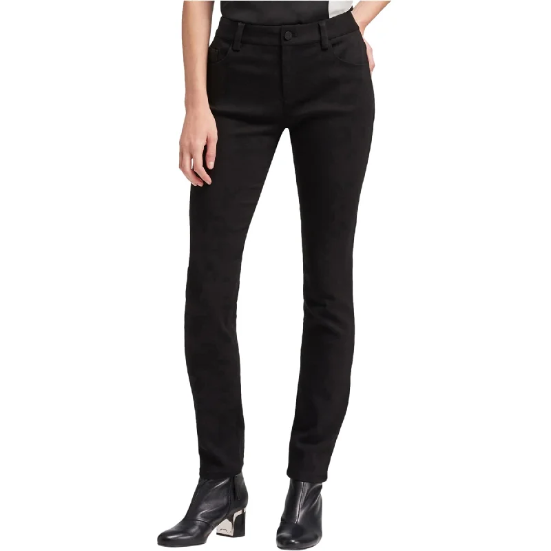 DKNY Womens Straight Leg Casual Trouser Pants, Black, 6