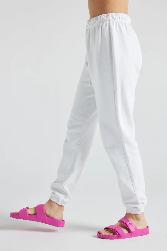 Electric Fleece Joggers - White