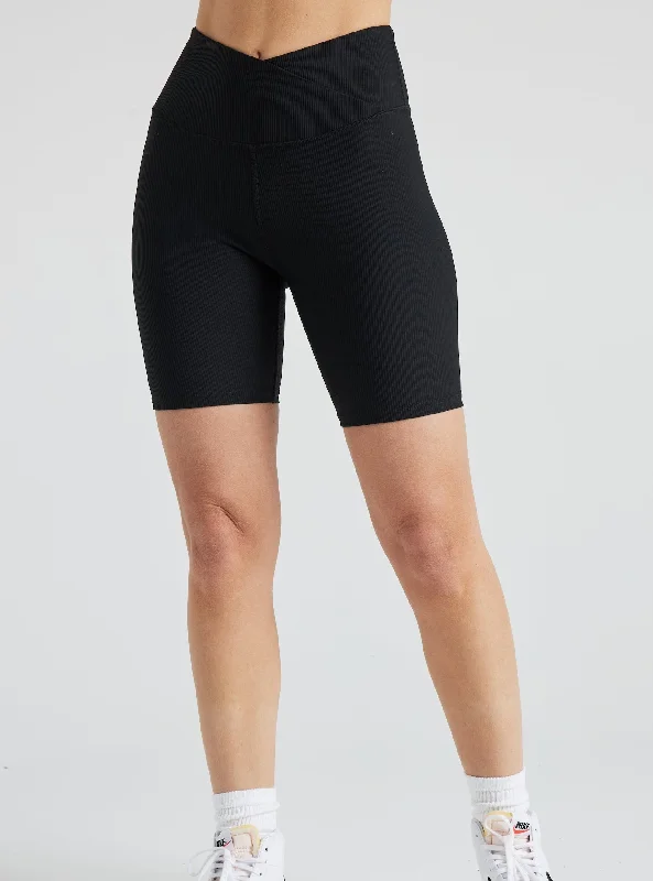 Electric Rib Biker Shorts - Black