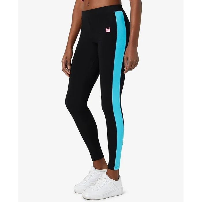 Fila Women's Riviera Striped Full Length Leggings Black Size X-Small