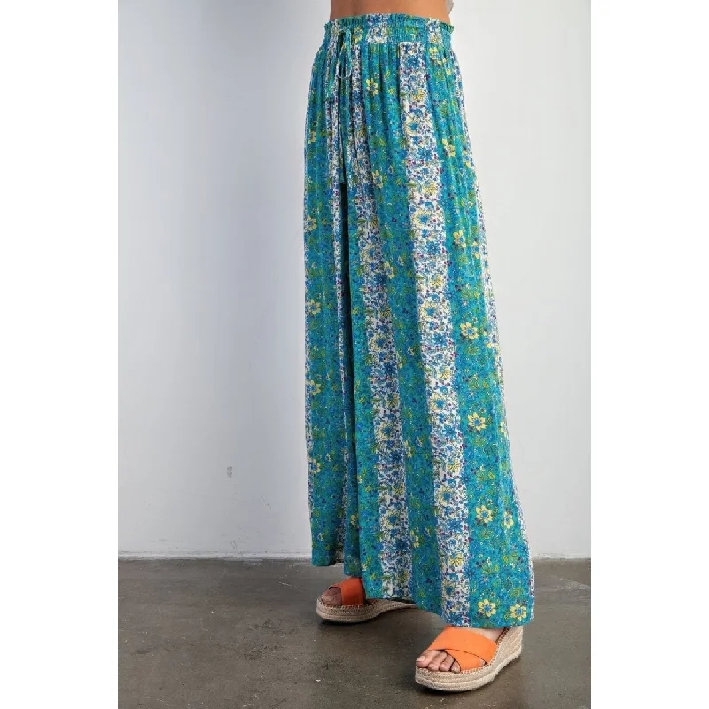 Floral Print Gauze Palazzo Pants