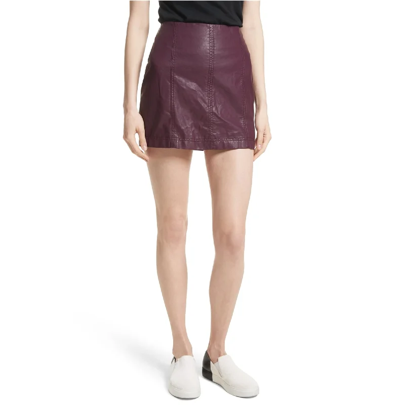 Free People Womens Vegan Mini Skirt