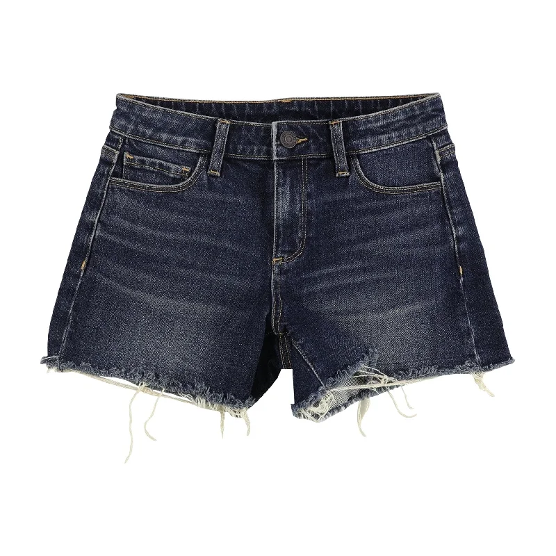 Golden Win Premier Womens Frayed Casual Denim Shorts, Blue, 26