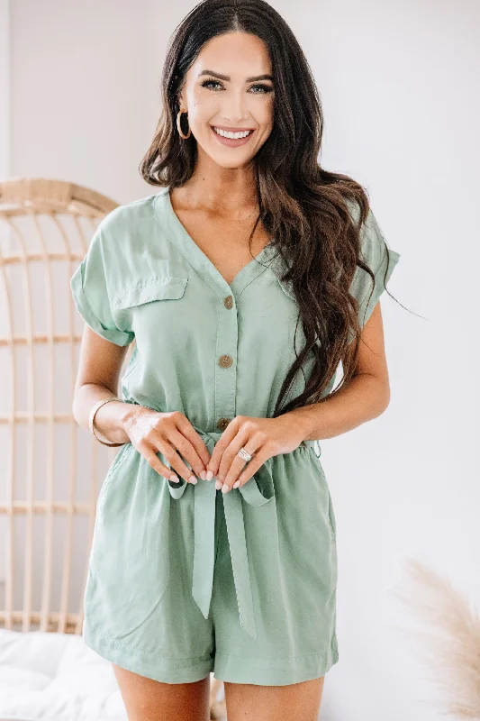 Just Think About It Spearmint Green Romper