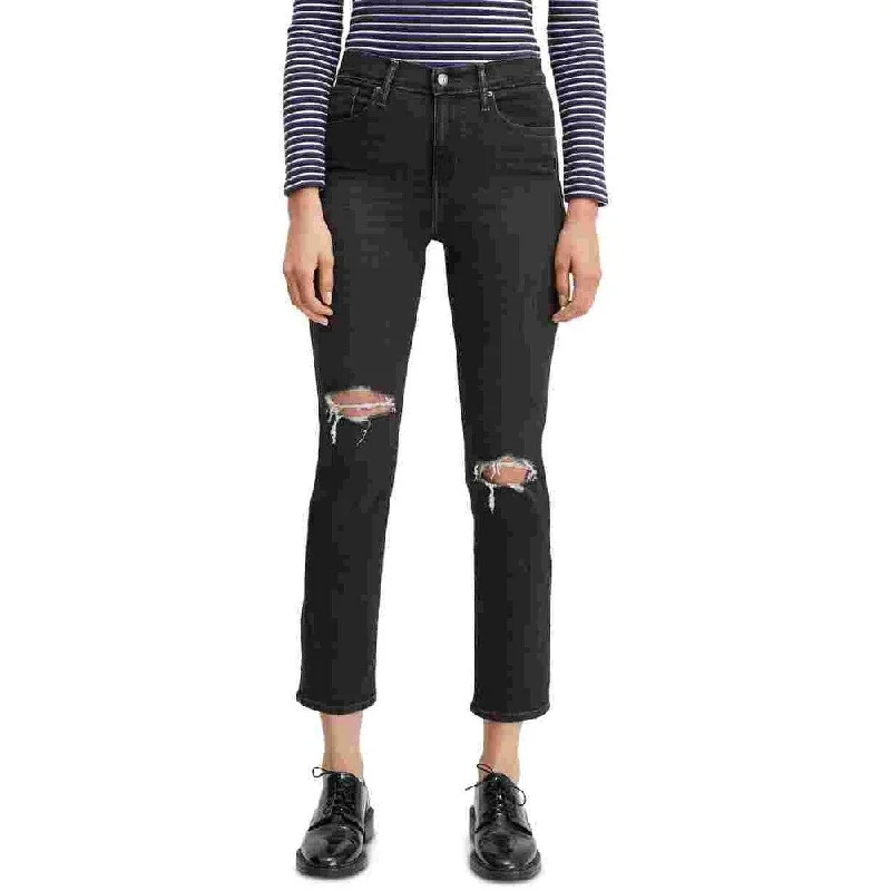 Levi's Women's 724 Straight-Leg Cropped Jeans Black Size 27