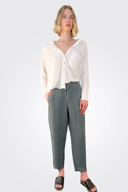 Linen Comfort Trousers - Blue