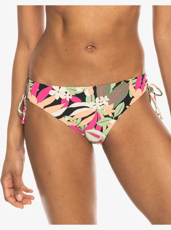 Printed Beach Classics Hipster Side-Tie Bikini Bottoms - Anthracite Palm Song S