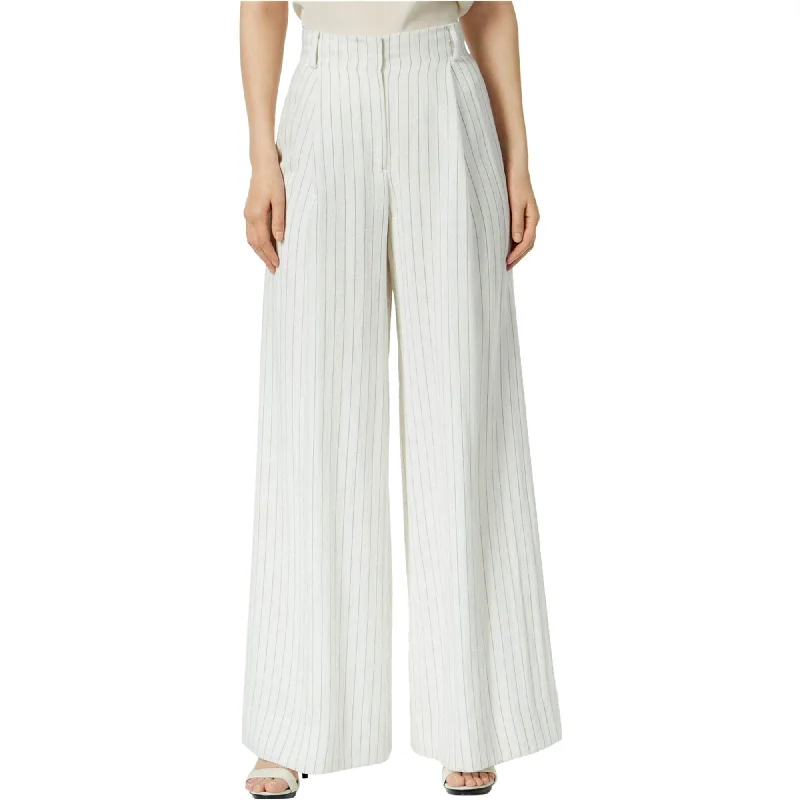 Rachel Zoe Womens Striped Casual Wide Leg Pants, White, 4