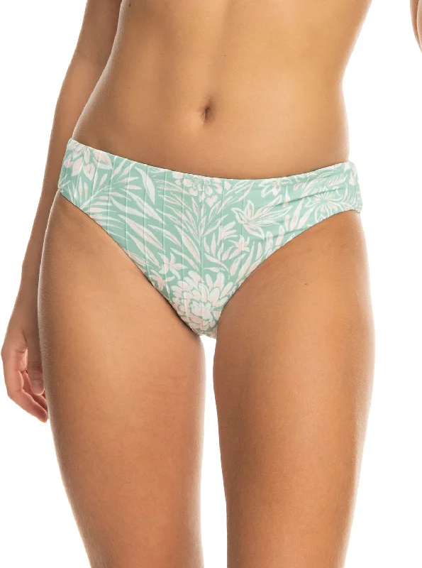 Rib Roxy Love The Comber Bikini Bottoms - Blue Surf Planao Apparel