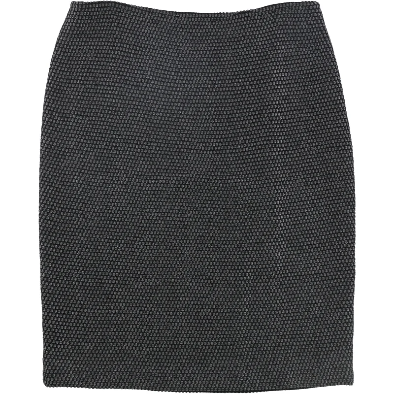 St. John Womens Wool-Blend Pencil Skirt, Grey, 6