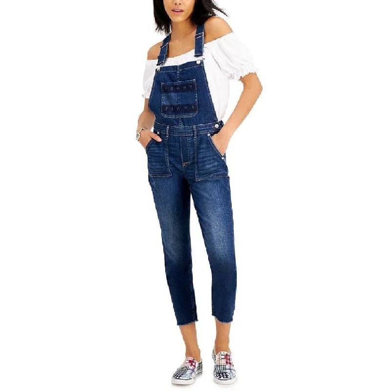 Tommy Jeans Women's Logo Denim Overalls Blue Size 25