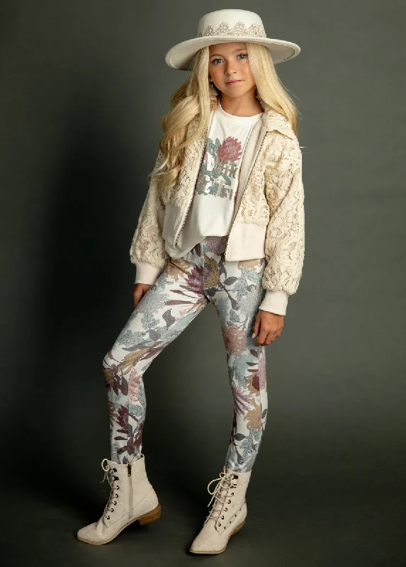 Victoria Legging in Ecru Floral