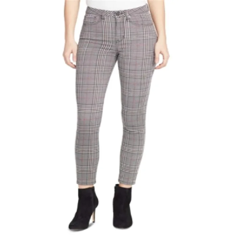 William Rast Women's Glen Plaid Sculpted Time Will Tell Skinny Jeans Gray