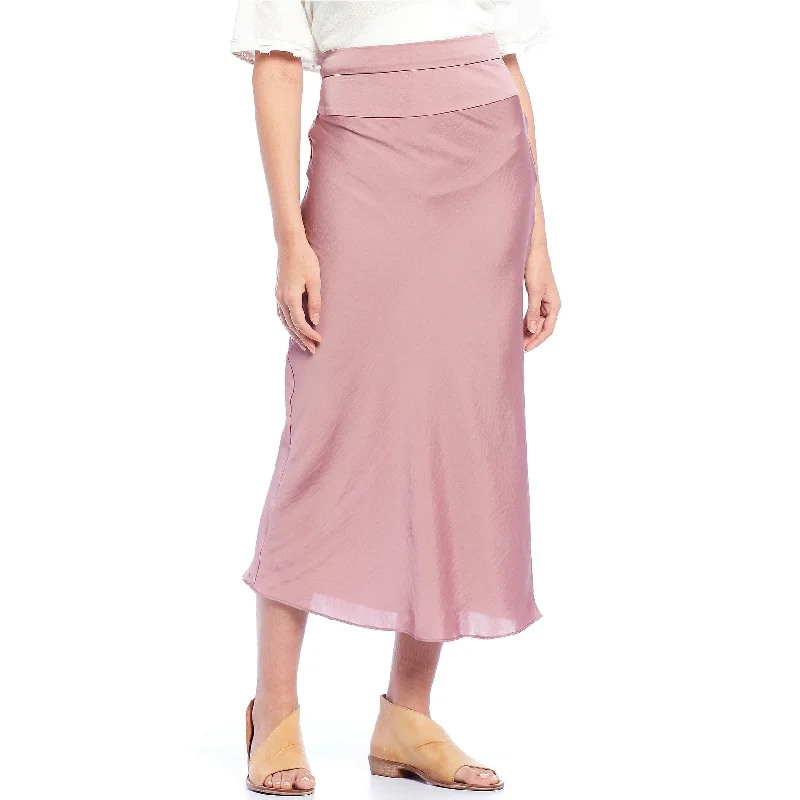 Free People Women's Normani Bias Cut Satin Skirt Pink Size 4